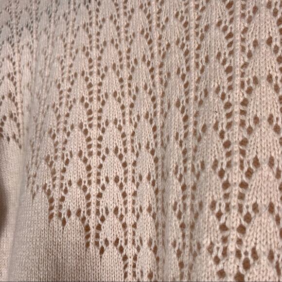 Mak B Coquette angora blend blush pink sweater sweetheart knit medium - Picture 3 of 12